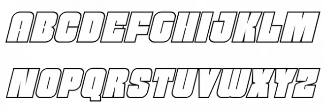 Funk Machine Outline Italic Fonte MAIÚSCULAS