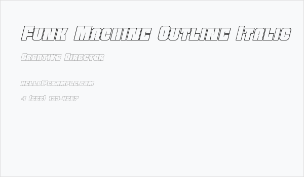 Funk Machine Outline Italic Business Card
