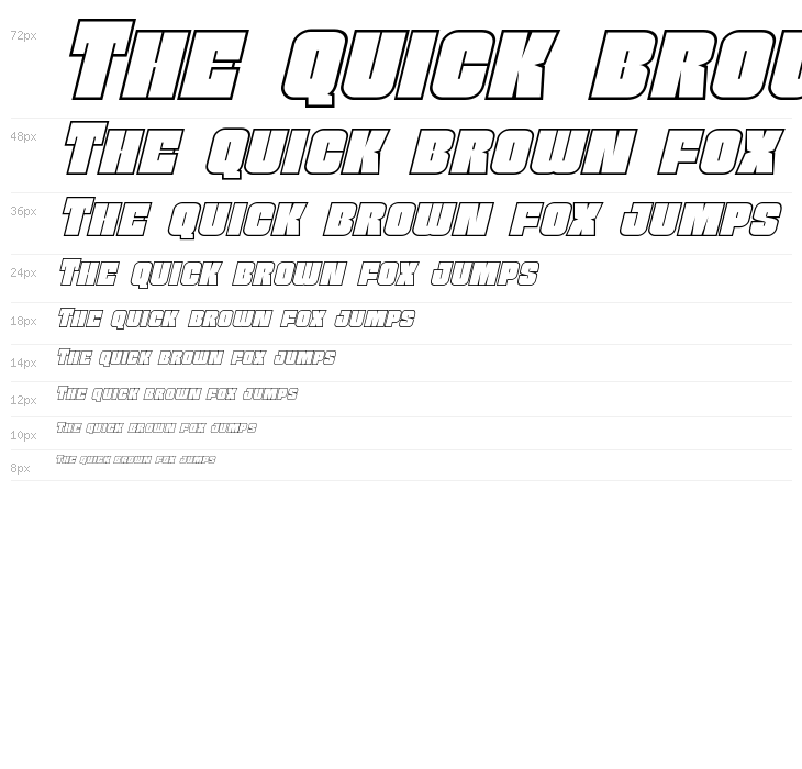 Funk Machine Outline Italic Waterfall