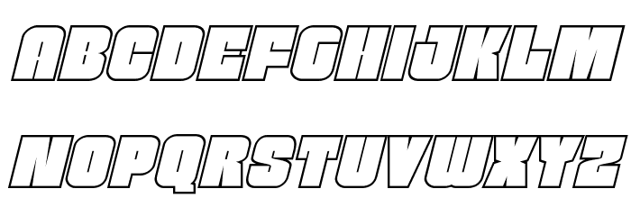 Funk Machine Outline Italic Font LOWERCASE