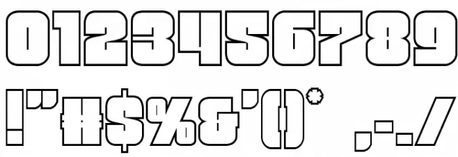 Funk Machine Outline Font OTHER CHARS