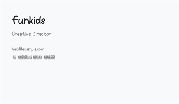 Funkids Business Card