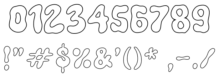 Funkie Retro Outline Font OTHER CHARS