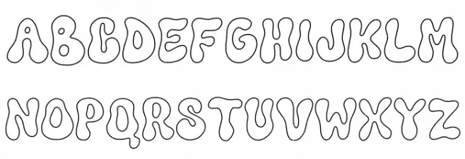 Funkie Retro Outline Font UPPERCASE