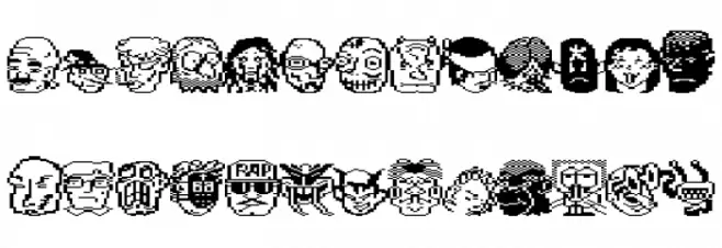 Funky Beheadz Irregular Font Litere mici