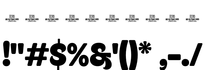 Funky Bird PERSONAL USE Regular Schriftart Anderer Schreiben