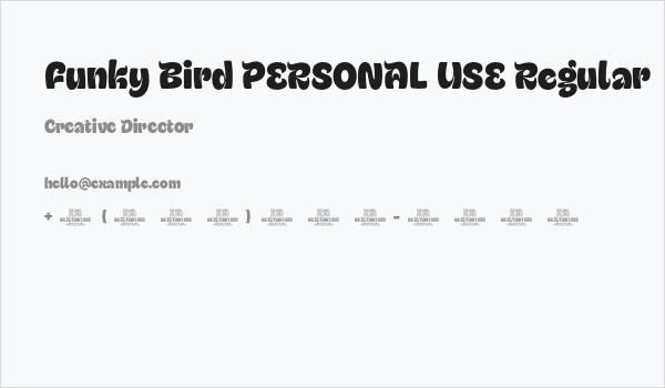 Funky Bird PERSONAL USE Regular Business Card