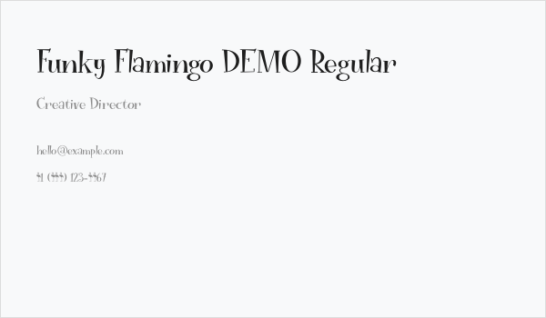 Funky Flamingo DEMO Regular Business Card