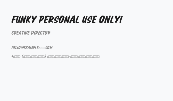 Funky PERSONAL USE ONLY! Business Card