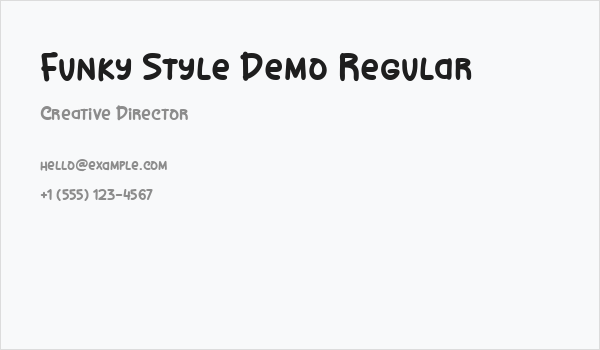 Funky Style Demo Regular Business Card
