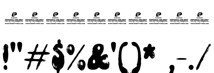 Funky Yard DEMO Brush Font OTHER CHARS
