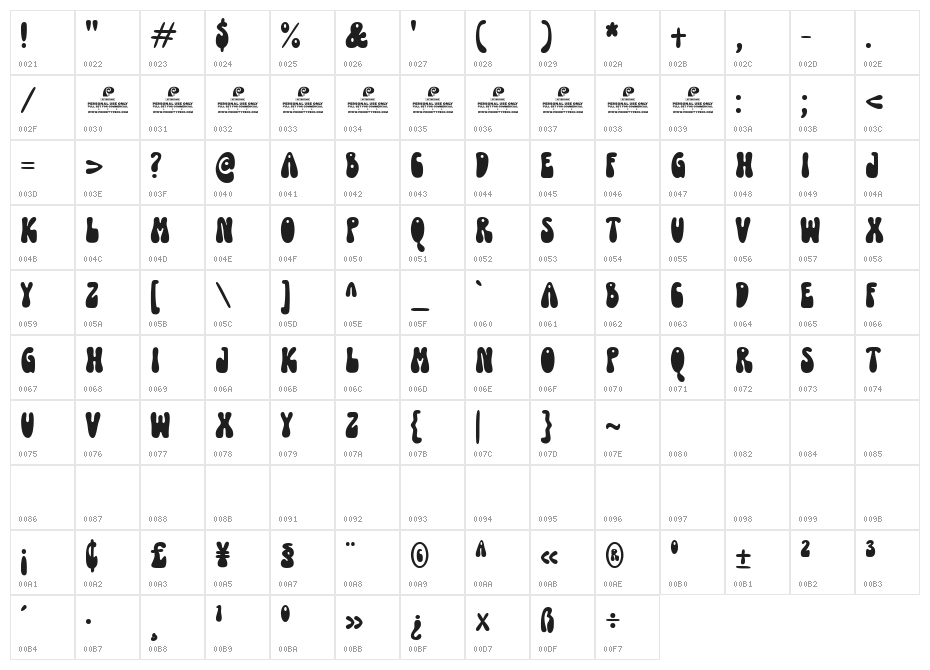 Funky Yard DEMO Solid Character Map