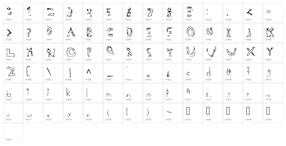 Funncoll Regular Character Map