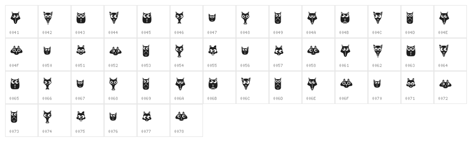 Funny Aliens Regular Character Map