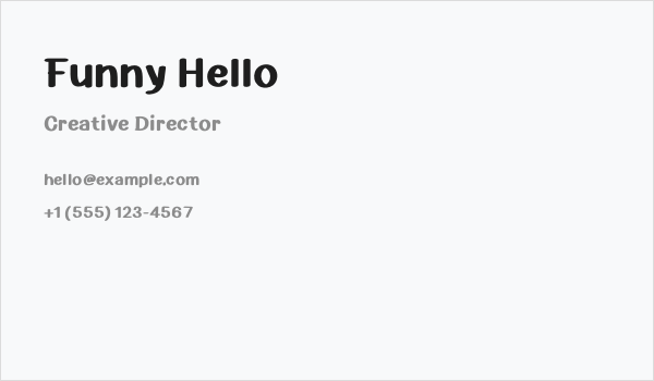 Funny Hello Business Card