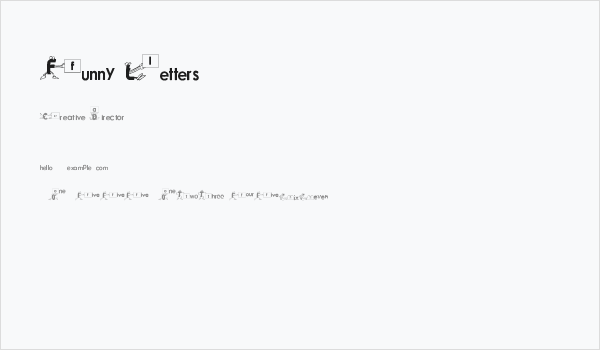 Funny Letters Business Card