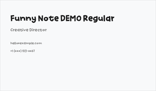 Funny Note DEMO Regular Business Card