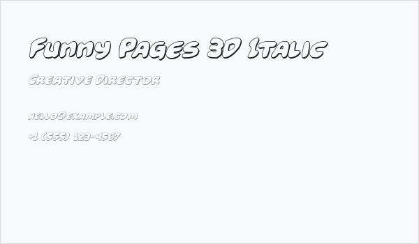 Funny Pages 3D Italic Business Card