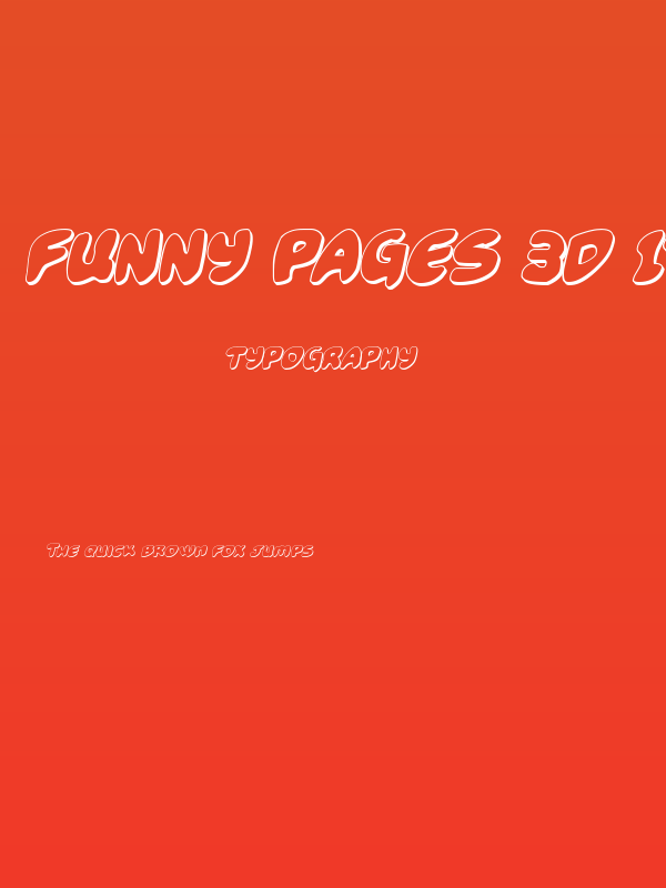 Funny Pages 3D Italic Poster