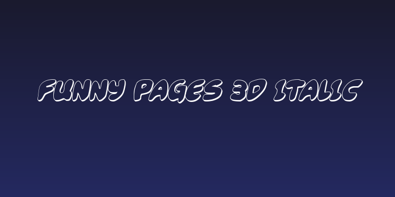 Funny Pages 3D Italic Social Header