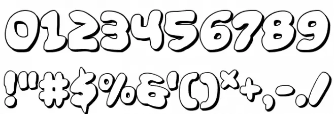 Funny Pages 3D Font OTHER CHARS