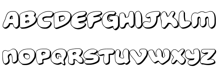 Funny Pages 3D Font LOWERCASE