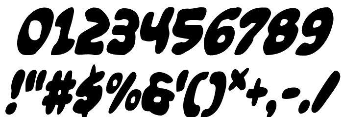 Funny Pages Condensed Italic Font OTHER CHARS