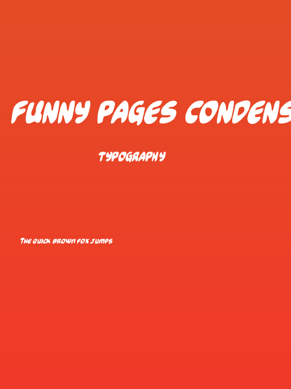 Funny Pages Condensed Italic Poster
