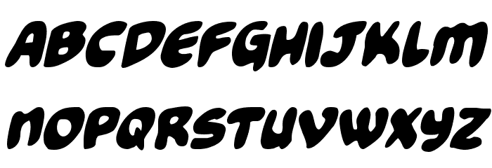 Funny Pages Condensed Italic Font LOWERCASE