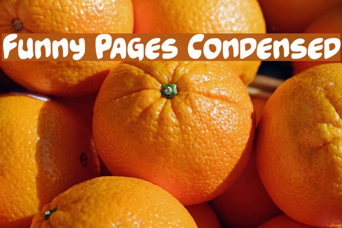 Funny Pages Condensed Font examples