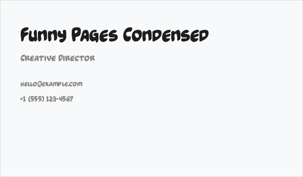 Funny Pages Condensed Business Card