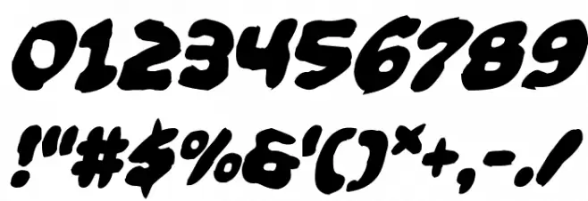 Funny Pages Funky Italic Font OTHER CHARS