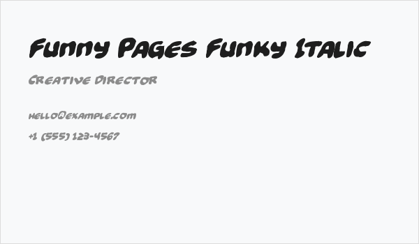 Funny Pages Funky Italic Business Card