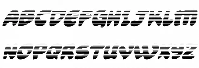 Funny Pages Gradient Italic Caratteri MAIUSCOLE