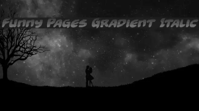 Funny Pages Gradient Italic خط examples