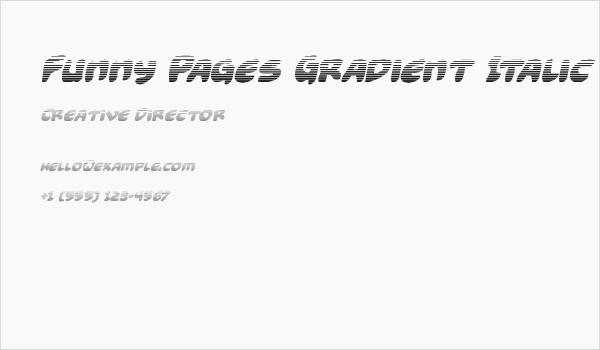 Funny Pages Gradient Italic Business Card
