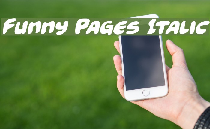 Funny Pages Italic Font examples
