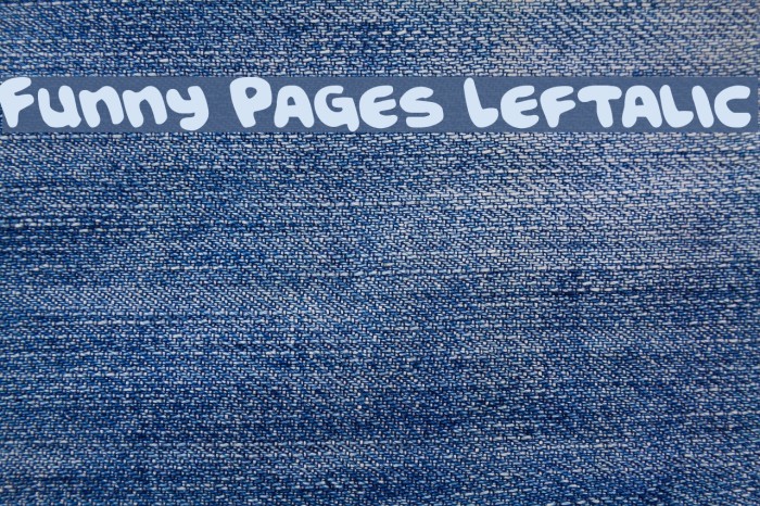 Funny Pages Leftalic Font examples