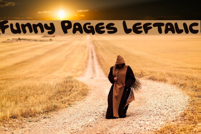 Funny Pages Leftalic Font examples