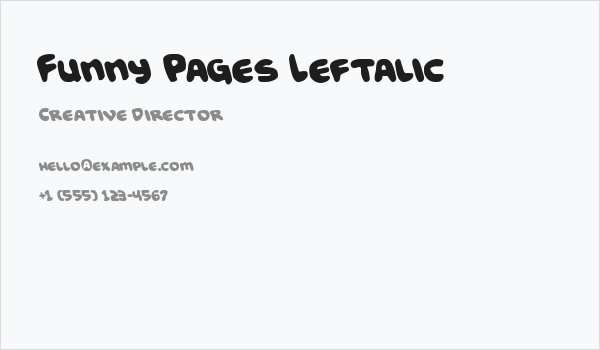 Funny Pages Leftalic Business Card