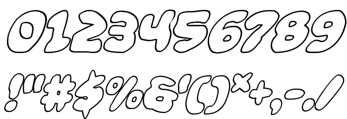 Funny Pages Outline Italic Font OTHER CHARS