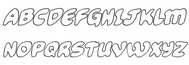 Funny Pages Outline Italic Schriftart Groß
