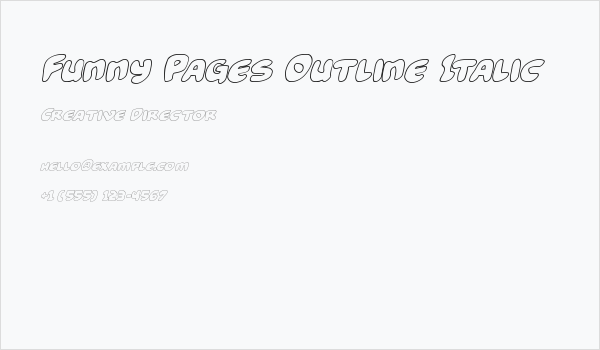Funny Pages Outline Italic Business Card
