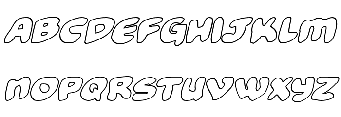 Funny Pages Outline Italic Font LOWERCASE