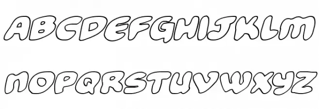 Funny Pages Outline Italic خط أحرف صغيرة