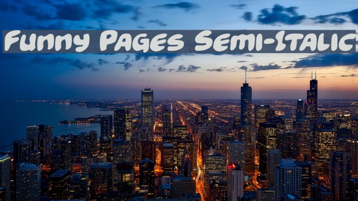 Funny Pages Semi-Italic Font examples