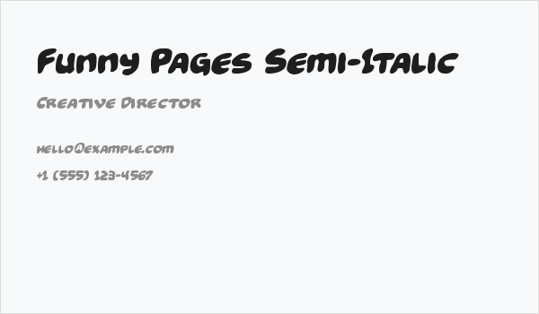 Funny Pages Semi-Italic Business Card
