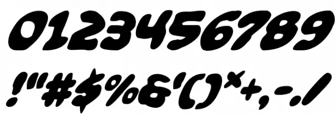 Funny Pages Super-Italic Font OTHER CHARS