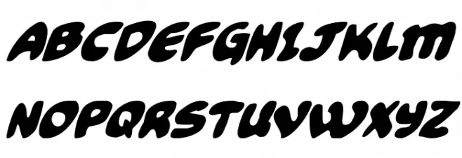 Funny Pages Super-Italic फ़ॉन्ट अपरकेस