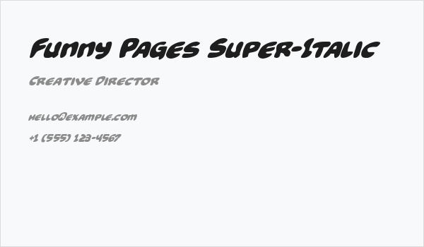 Funny Pages Super-Italic Business Card